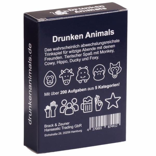 Trinkspiel Drunken Animals Classic (200+ Aufgaben auf 55 Karten)